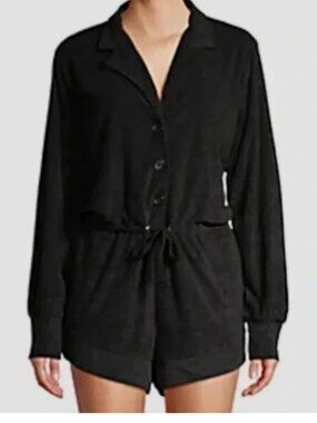 WeWoreWhat Black Terry Romper Size M